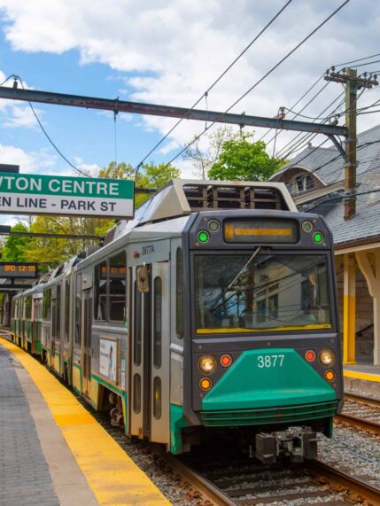 The T Newton Centre station, Newton, Massachusetts MA