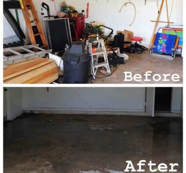 Basement before-and-after cleanout